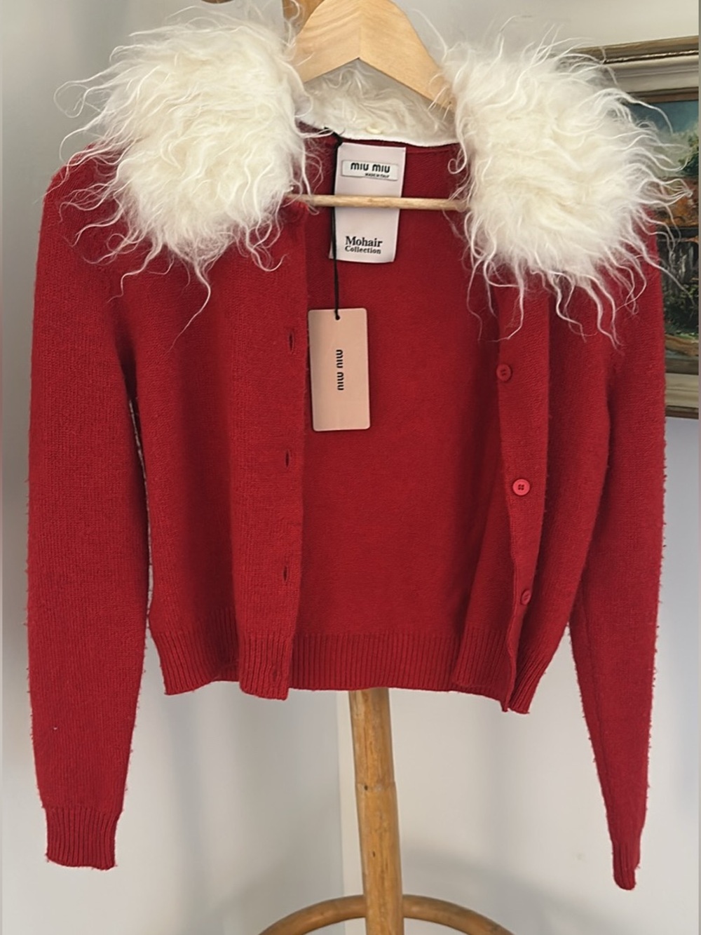 Miu Miu Red Mohair collection cashmere